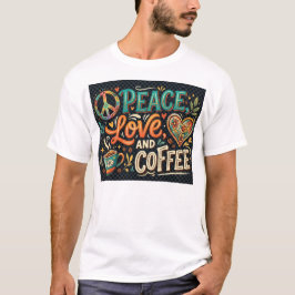 Camiseta Paz Amor & Café