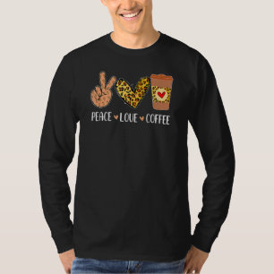 Camiseta Paz Amor Café outono Fall Season Ação de Graças