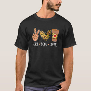 Camiseta Paz Amor Café outono Fall Season Ação de Graças