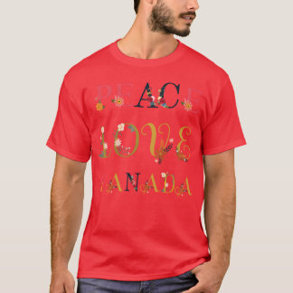 Camiseta Paz amor Canadá família