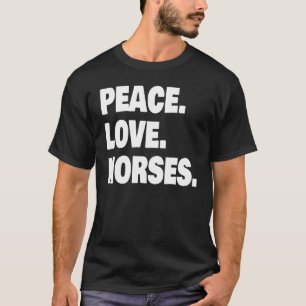 Camiseta Paz Amor Cavalos Para Meninas Adolescentes Caval