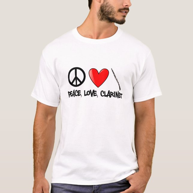 Camiseta Paz, amor, clarinete (Frente)