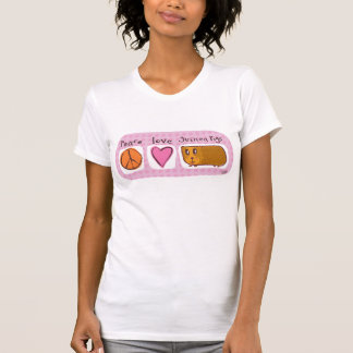 Camiseta paz, amor, cobaias