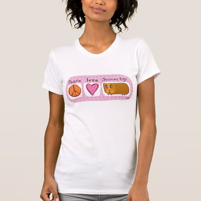 Camiseta paz, amor, cobaias (Frente)