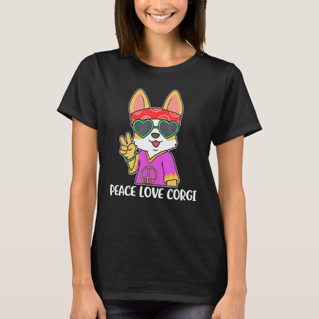 Camiseta Paz Amor Corgi  Corgi (Frente)