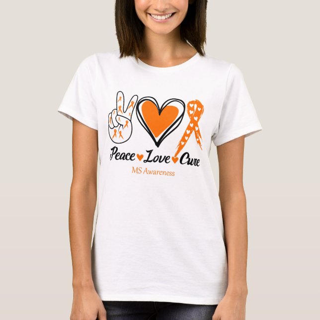 Camiseta Paz Amor Cura Consciência da MS (Frente)