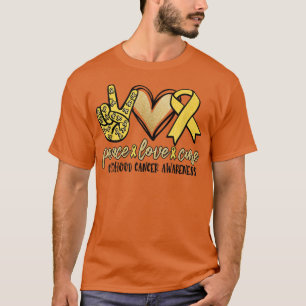 Camiseta Paz Amor Cura Consciência do Cancer Infantil Doura