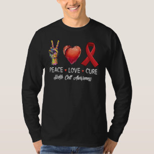 Camiseta Paz Amor Cura Cura Células Doentes Homens Mulheres