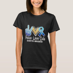 Camiseta Paz Amor Cura Diabetes Consciência