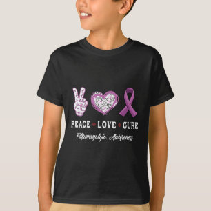 Camiseta Paz Amor Cura Fibromialgia Homens Conscientes Mulh