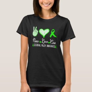 Camiseta Paz amor cura paralisia cerebral Consciencializaçã