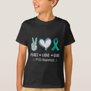 Camiseta Paz Amor Cura Ptsd Stress Disorder Homens