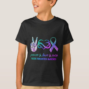 Camiseta Paz Amor Cura Sensibilização para a Prevenção do S