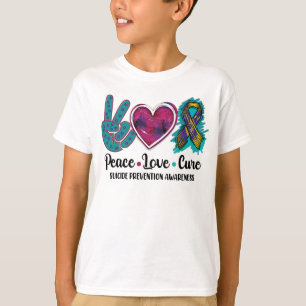 Camiseta Paz Amor Cura Sensibilização para a Prevenção do S