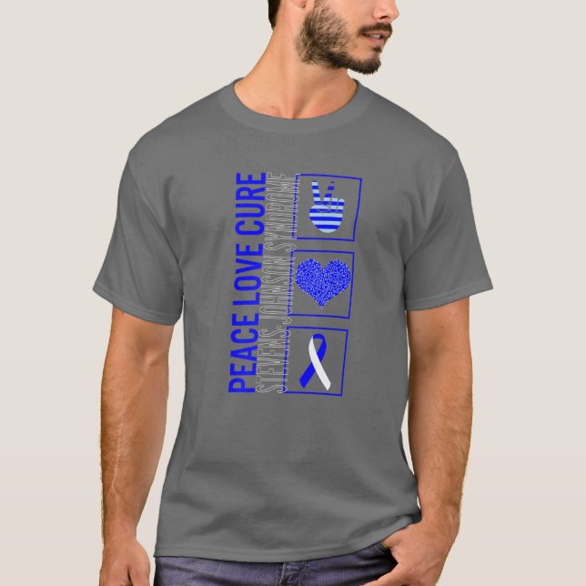 Camiseta Paz Amor Cura Síndrome de Stevens Johnson Sensibil (Frente)