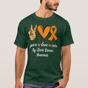Camiseta Paz Amor Cure TaySachs Doença Sensibilização Fita