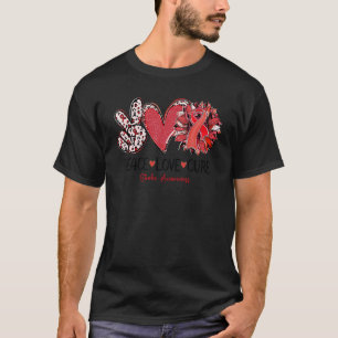 Camiseta Paz Amor Curto Cura Leopardo de Girassol Cria Sens