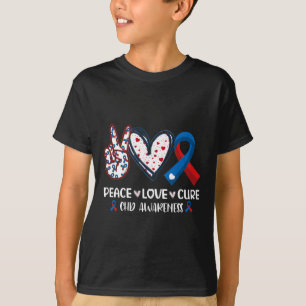 Camiseta Paz Amor Curto Doença Cardíaca Chd Sensibilização