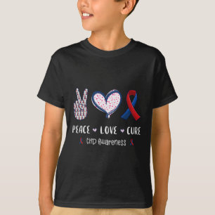 Camiseta Paz Amor Curto Doença Cardíaca Chd Sensibilização