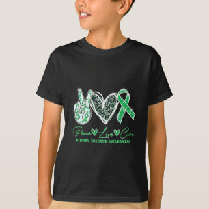 Camiseta Paz Amor Curto Doença Renal Doença Doença Sensibil