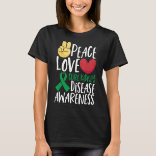 Camiseta Paz Amor Curto Doença Renal Sensibilização Ribo Ve
