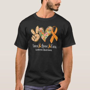 Camiseta Paz Amor Curva Faixa Laranja Sensibilização para a