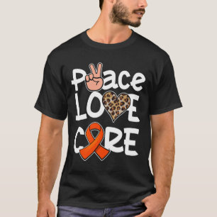 Camiseta Paz Amor Curva Faixa Laranja Sensibilização para a