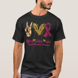 Camiseta Paz Amor Curva Fita Múltipla Sensibilização