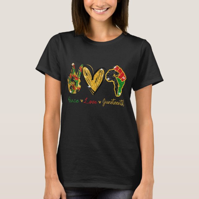 Camiseta Paz Amor Décima Época Negra História Orgulho Afric (Frente)
