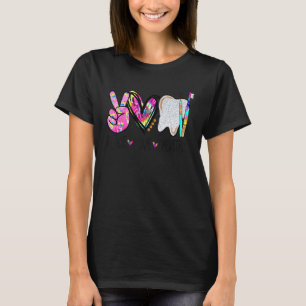 Camiseta Paz Amor Dentes Dentes Dentesusteira Dentista Vida