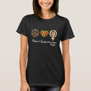 Camiseta Paz Amor Direitos Reprodutivos Feminismo P