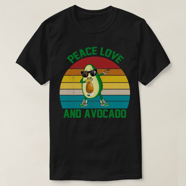 Camiseta Paz, amor e abacate (Frente do Design)
