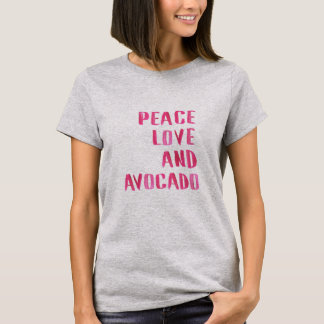 Camiseta Paz, amor e abacate