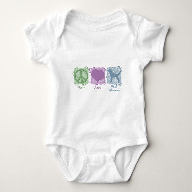 Camiseta Paz, amor, e cães de Plott Pastel (Frente)