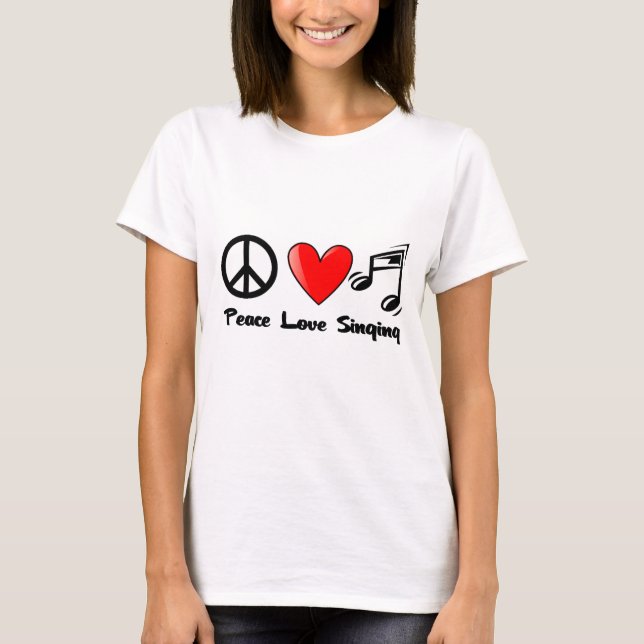 Camiseta Paz, amor, e canto (Frente)