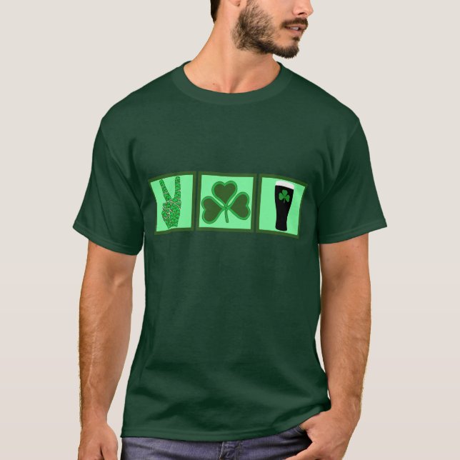 Camiseta Paz, amor e cerveja do irlandês (Frente)
