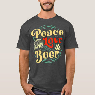 Camiseta Paz Amor E Cerveja Retro Estilo Vintage Beer