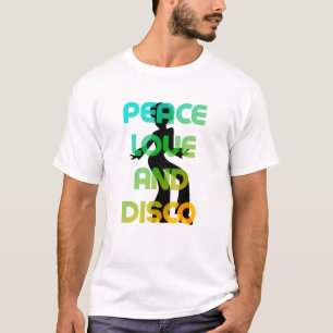 Camiseta Paz, Amor e Disco