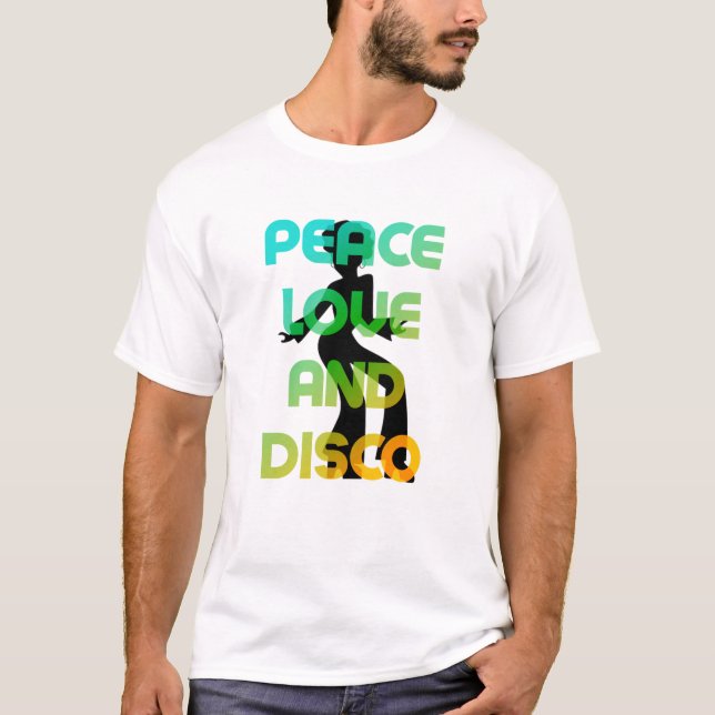 Camiseta Paz, Amor e Disco (Frente)