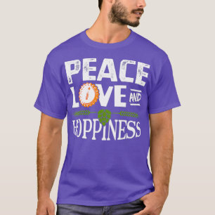 Camiseta Paz, amor e esperança - Bebendo de cerveja Artesan