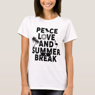 Camiseta Paz amor e férias de verão 