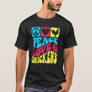Camiseta Paz Amor E Frangos Para Agricultores De Ovos Crian