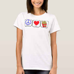 Camiseta Paz, Amor e Fritas