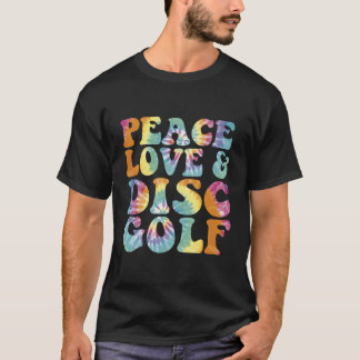 Camiseta Paz Amor E Golfe De Disco Impresso Tie Dye