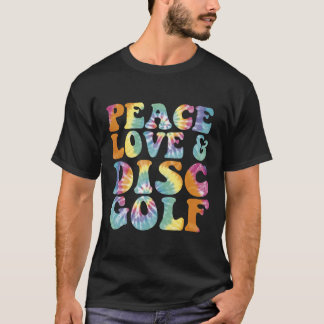 Camiseta Paz Amor E Golfe De Disco Impresso Tie Dye