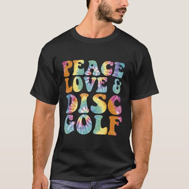 Camiseta Paz Amor E Golfe De Disco Impresso Tie Dye (Frente)