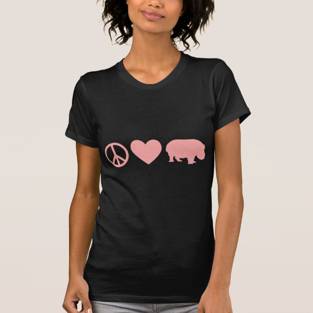 Camiseta Paz Amor e Hipopótamos (Frente)