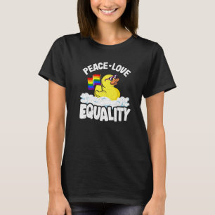 Camiseta Paz Amor e Igualdade Pato de Borracha Orgulho gay 
