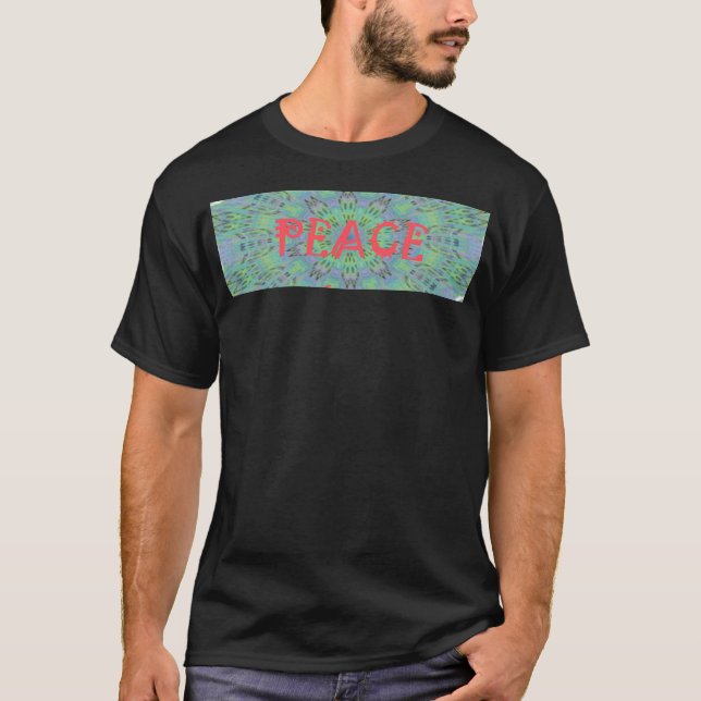 Camiseta Paz, Amor e Impressão Africana (Frente)