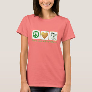 Camiseta Paz, amor e Leprechauns